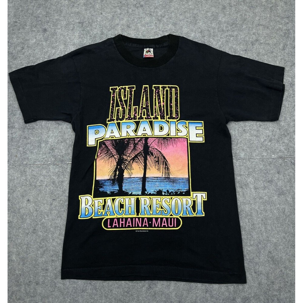 Vintage Island Paradise Lahaina Maui Sun Sportswear T-Shirt Men's Small 80's